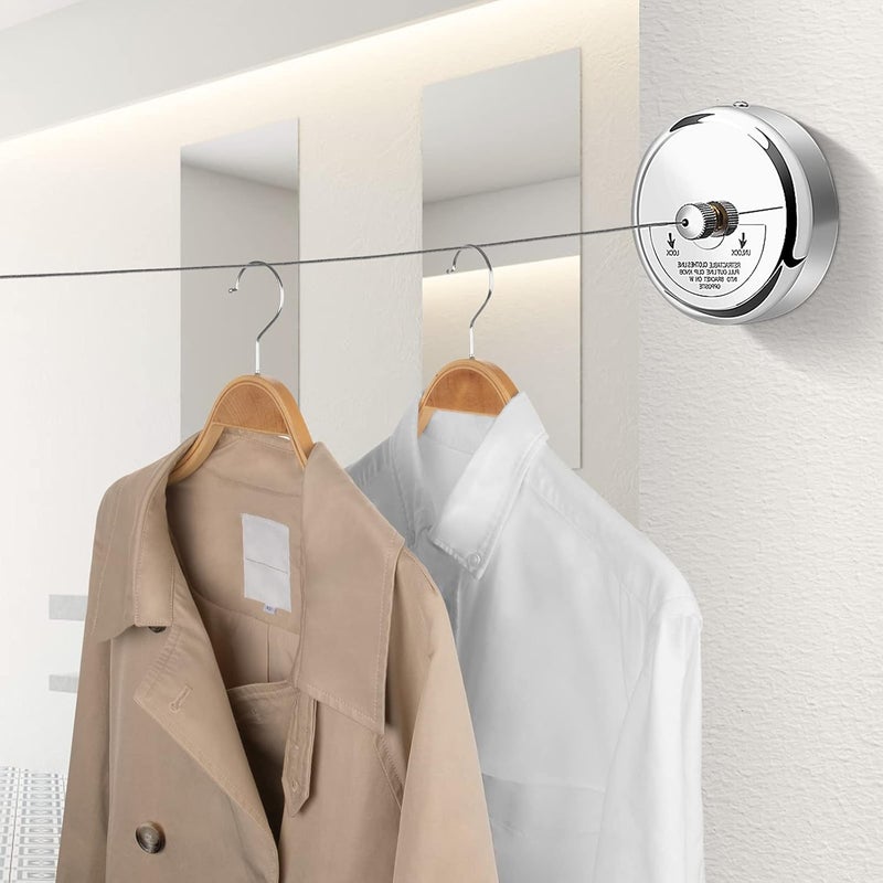 Clatoon Retractable Clothesline 9.0 Feets, 304 Stainless Steel Clothes Line Dryer with Heavy Duty Adjustable Stainless Steel Rope String for Hanging Drying Bathroom, Laundry, Hotel, Indoor & Outdoor - Image 3
